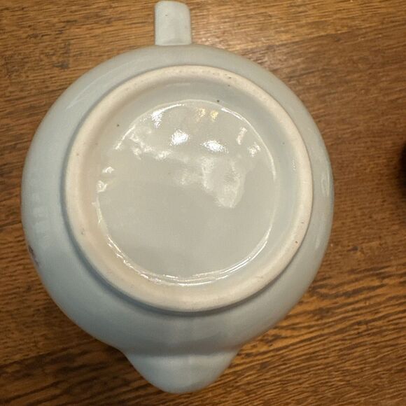 Asian Sage Green Long Neck Saki Teapot & 6 Cups Dogwood Branch Japanese Vintage - Picture 8 of 9